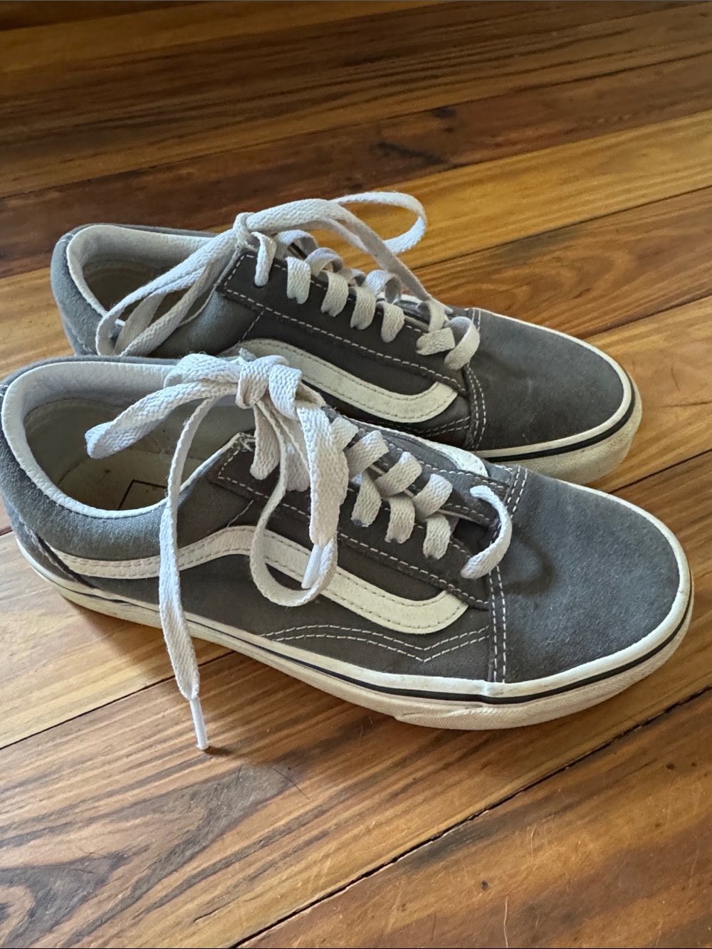 Vans Gray Low-Top Sneakers with White Stripe